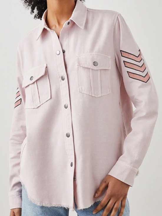 Rails Tops - Rails Light Pink Shirt Jacket w/ Embroidered Chevron Size Medium Excellent!!